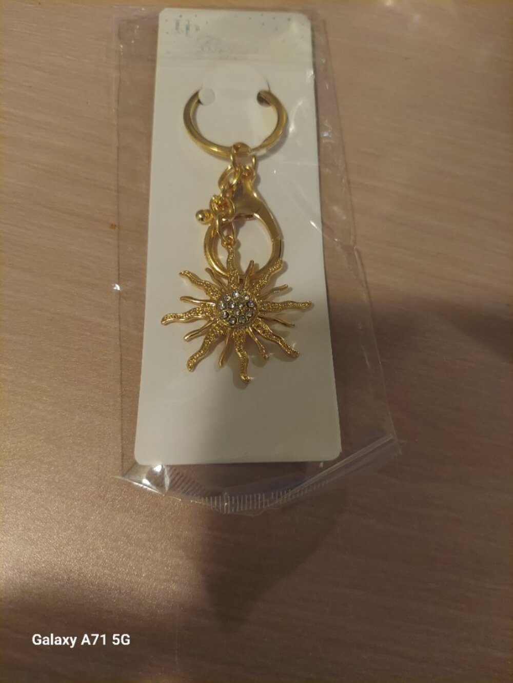 Gold-Tone Bling Sunburst Key Chain